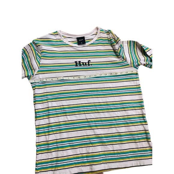 HUF Mens Pasadena Striped Long Sleeve T-Shirt - Teal/Yellow Sz M - Picture 9 of 10